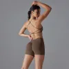 6664 Bra Shorts Suit-Brown