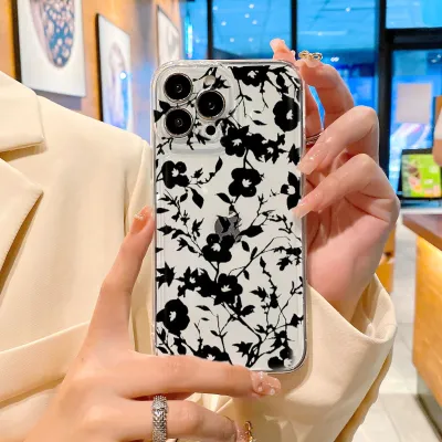 Halloween Iphone15 Shatter Resistant Floral Pumpkin Tpu Soft Phone Case