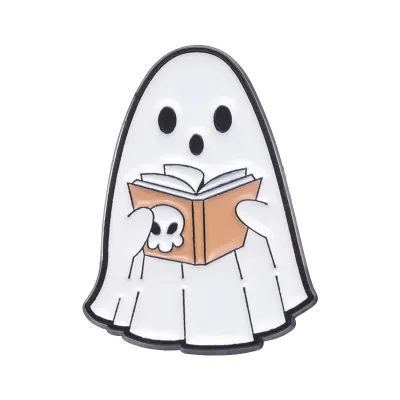 Gothic White Halloween Ghost Brooch Pumpkin Series Metal Badge Fashion Pin
