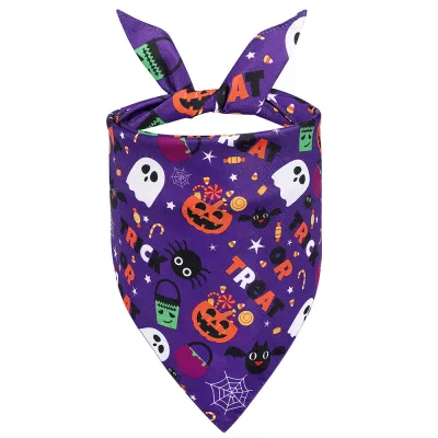 Festive Halloween Ghost Pumpkin Cartoon Pet Dog Triangle Slippery Towel