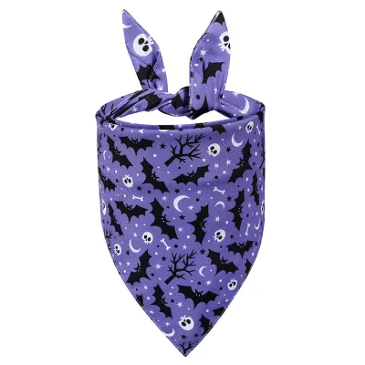 Festive Halloween Ghost Pumpkin Cartoon Pet Dog Triangle Slippery Towel