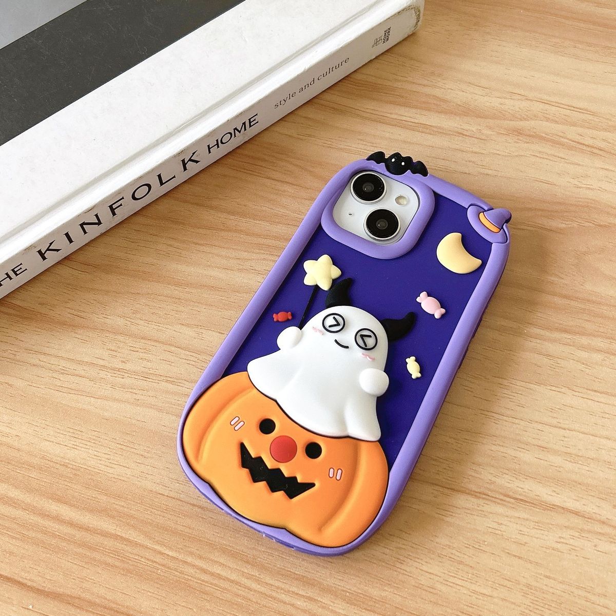 Wholesale Women Cartoon Cute Halloween Ghost Pumpkin Apple Phone Case - Main Image
