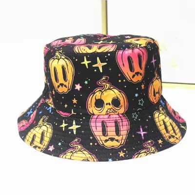 Simple Fashion Flamingo Pumpkin Football Print Bucket Hat