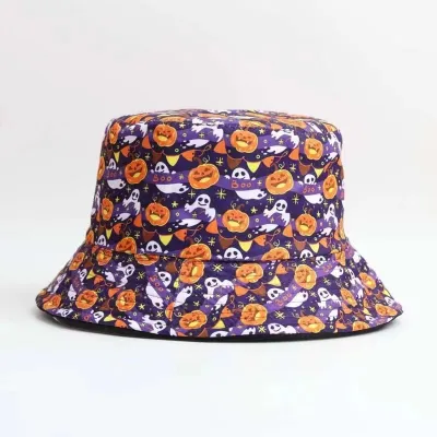 Simple Fashion Flamingo Pumpkin Football Print Bucket Hat