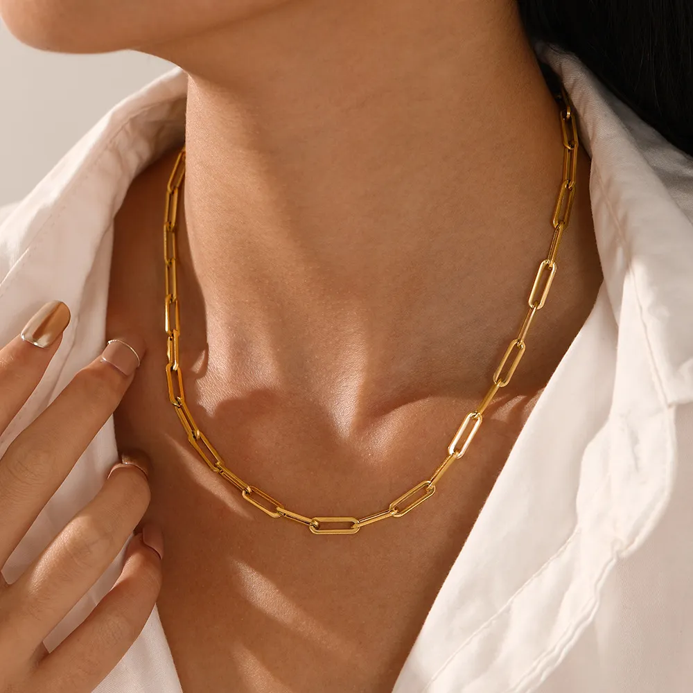Women Simple Stainless Steel Clavicle Chain Necklace Titanium Steel Pendant Geometric Styling