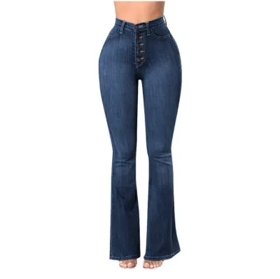 Women's High Waist Stretch Wide Leg Commuter Jeans