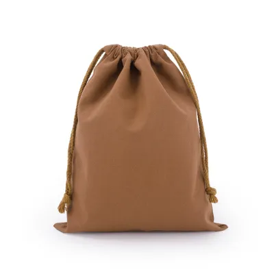 Custom Logo Solid Color Cotton Canvas Drawstring Bag