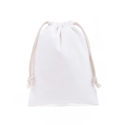 Custom Logo Solid Color Cotton Canvas Drawstring Bag