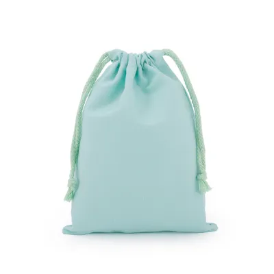 Custom Logo Solid Color Cotton Canvas Drawstring Bag