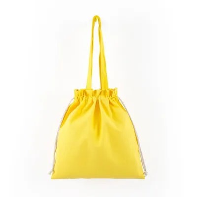 Custom Logo Solid Color Large Capacity Drawstring Canvas Bag
