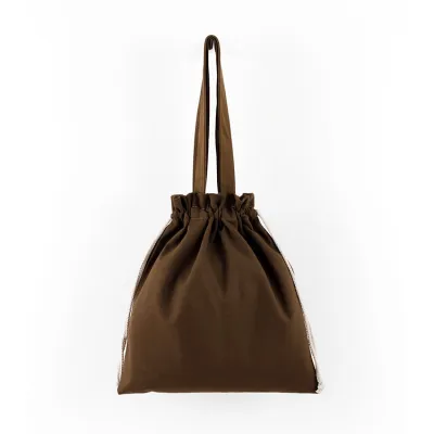 Custom Logo Solid Color Large Capacity Drawstring Canvas Bag