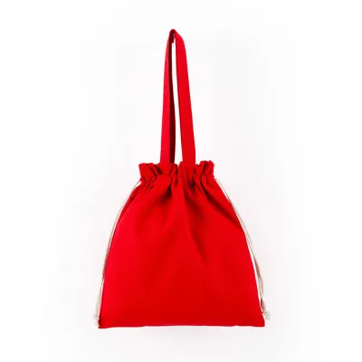 Custom Logo Solid Color Large Capacity Drawstring Canvas Bag