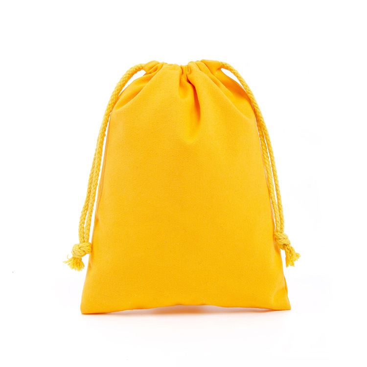Wholesale Custom Logo Solid Color Cotton Canvas Drawstring Bag