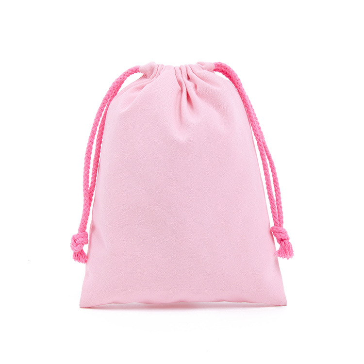Wholesale Custom Logo Solid Color Cotton Canvas Drawstring Bag