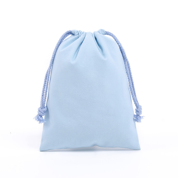 ◆GLOWNY◆ EVERYDAY G COTTON POUCH IVORY GY23CLABG002 Wholesale Custom Logo Solid Color Cotton Canvas Drawstring Bag