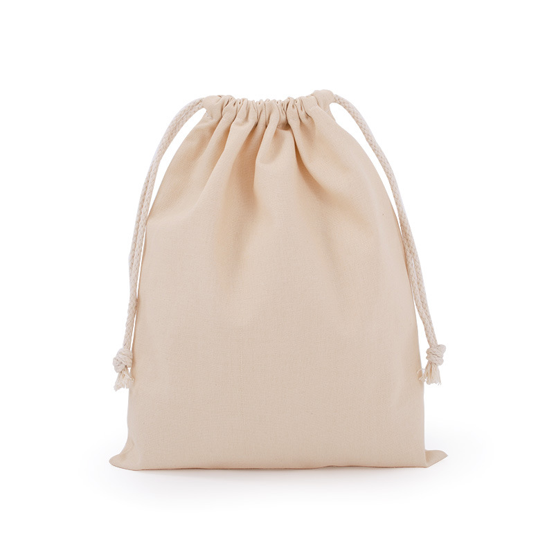 Wholesale Custom Logo Solid Color Cotton Canvas Drawstring Bag