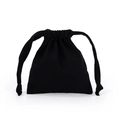 Custom Logo Solid Color Blank Drawstring Cotton Storage Bag