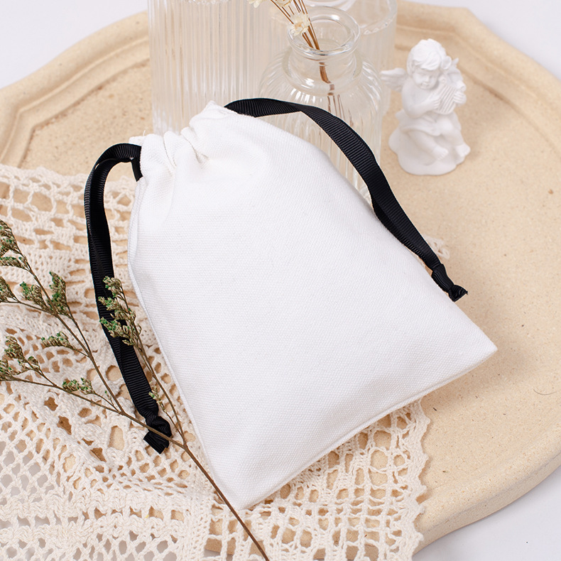 Wholesale Custom Logo Solid Color Cotton Drawstring Bag