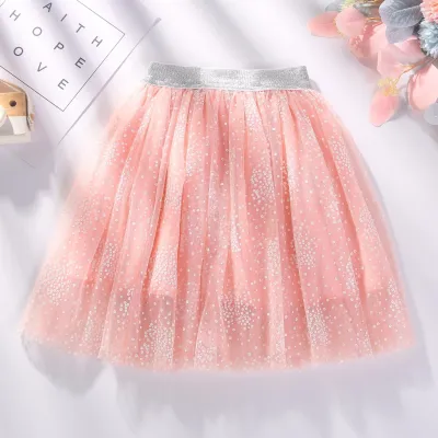 Kids Toddler Girls Casual Cute Sequins Mesh Princess Skirt