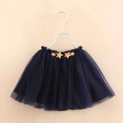 Kids Toddler Girls Casual Cute Star Print Mesh Pleated Skirt