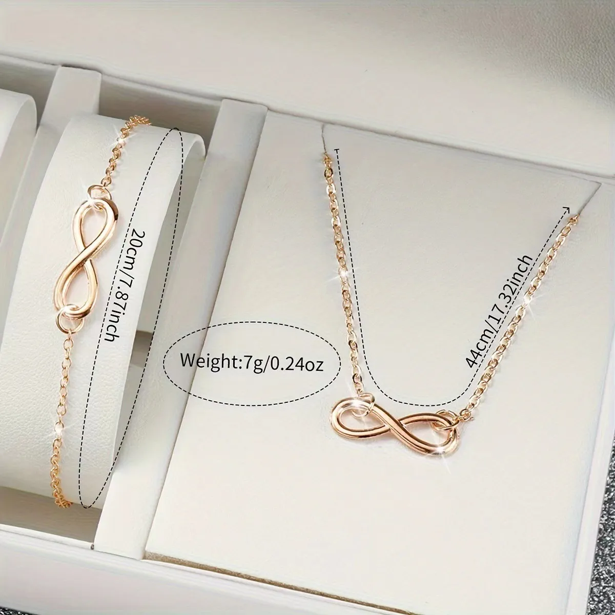 Women Simple Fashion 8-Word Necklace Bracelet Jewelry Set