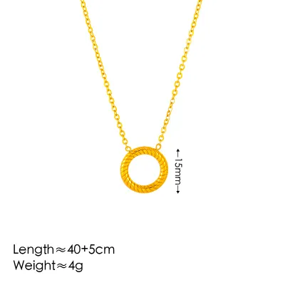 Women's Simple Ancient Pattern Geometric Circle Necklace Bracelet Earring Set