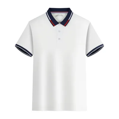 Men Casual Basic Stripe Short Sleeve Lapel POLO Shirt