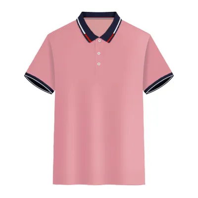 Men Casual Basic Stripe Short Sleeve Lapel POLO Shirt