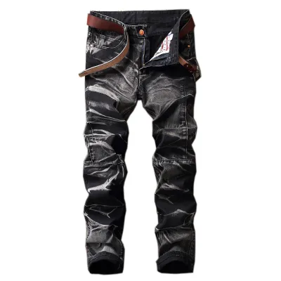 Men Fashion Vintage Casual Plus Size Straight Denim Jeans