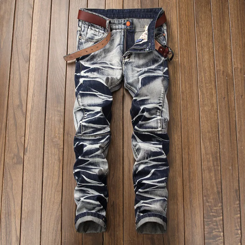 Men Fashion Vintage Casual Plus Size Straight Denim Jeans