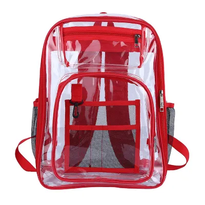Fashion Large Capacity Clear PVC Shoulder Backpack Laptop 15.6 Inch Water Resistant