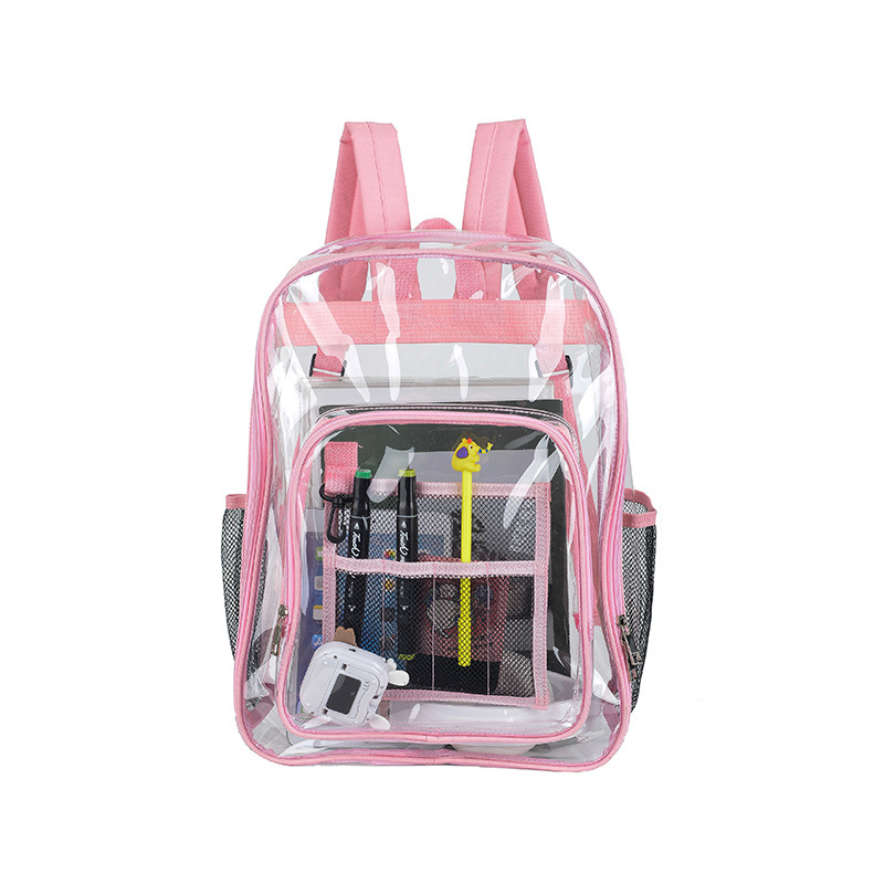 Pink clear backpacks best sale