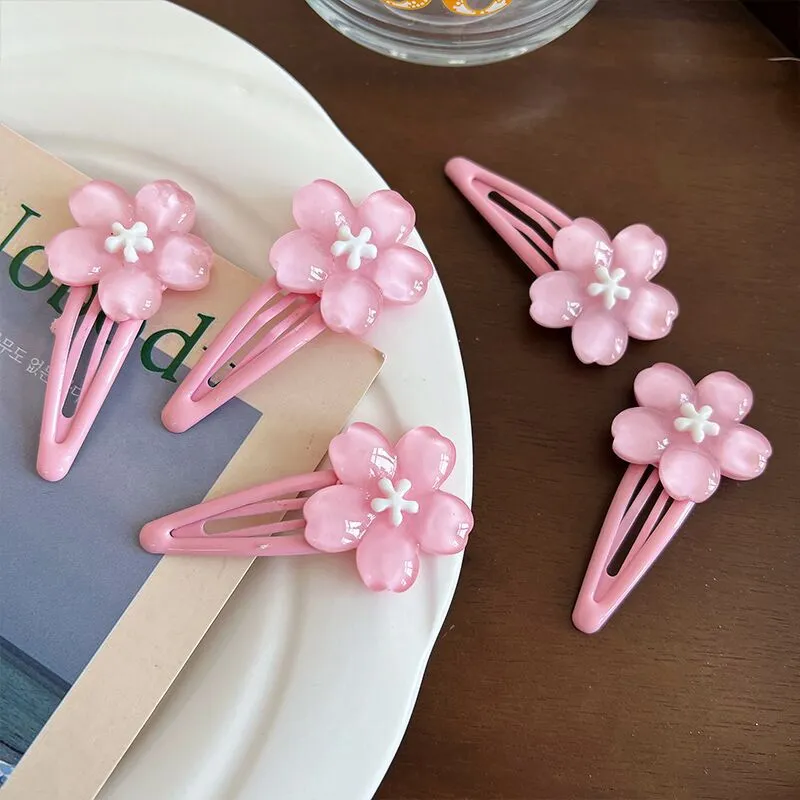 Women Sweet Cute Floral Acrylic BB Clip Hairpin