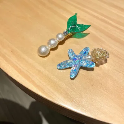 Women Fashion Cute Starfish Shell Hair Clip 2pcs Set