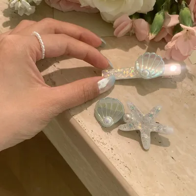 Women Fashion Cute Starfish Shell Hair Clip 2pcs Set