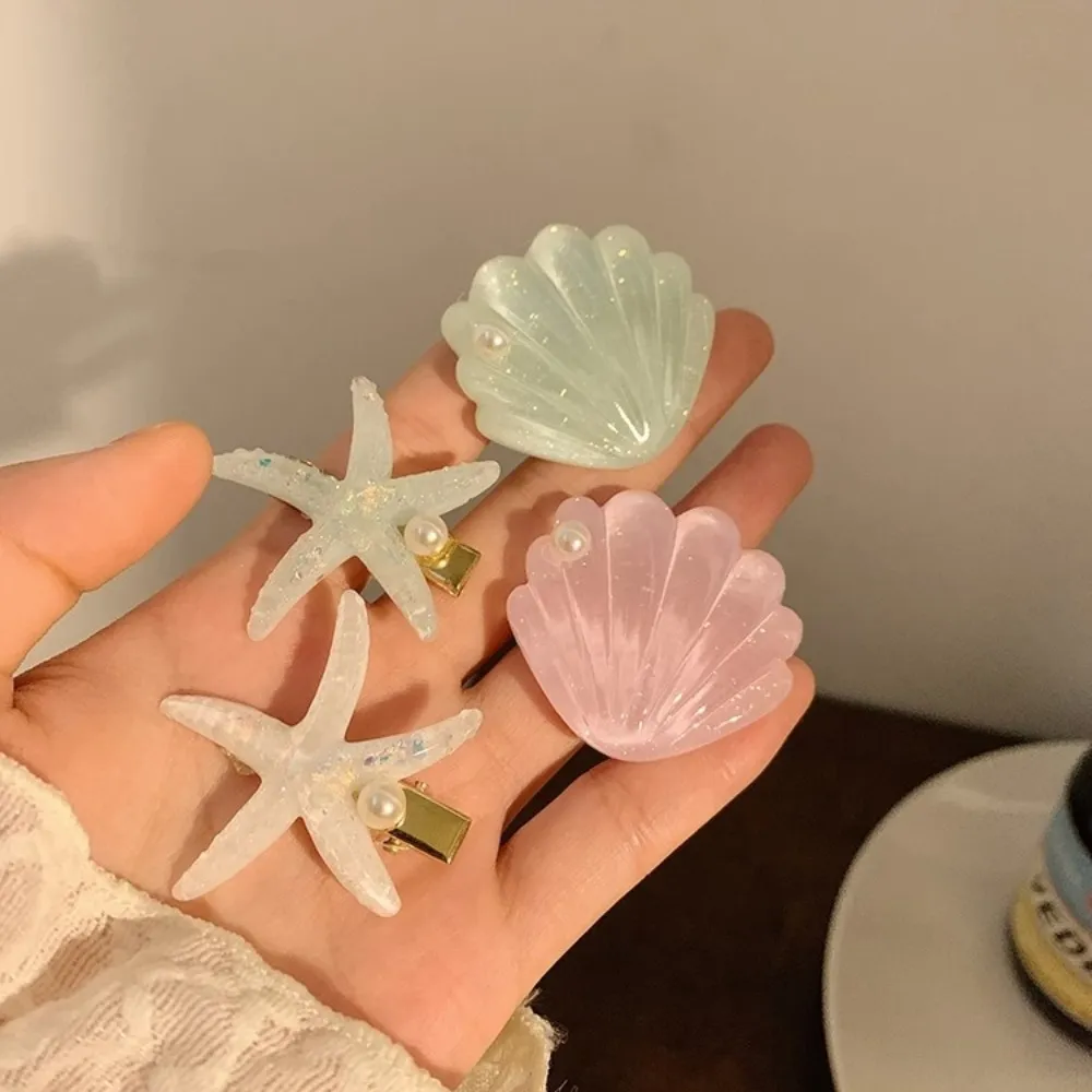 Women Fashion Cute Starfish Shell Hair Clip 2pcs Set