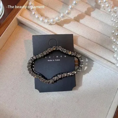 Women Fashion Rhinestone Cloud Stars Hollow Hair Clip