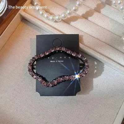 Women Fashion Rhinestone Cloud Stars Hollow Hair Clip