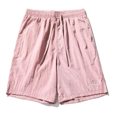 Men Summer Fashion Casual Basic Solid Nylon Sports Bermuda Shorts
