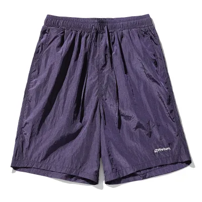 Men Summer Fashion Casual Basic Solid Nylon Sports Bermuda Shorts