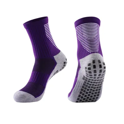 Unisex Color Matching Anti-Slip Towel Bottom Sport Mid-Calf Socks