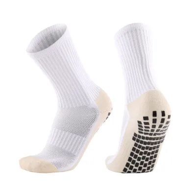 Unisex Color Matching Anti-Slip Thickening Towel Bottom Sport Mid-Calf Socks for Men