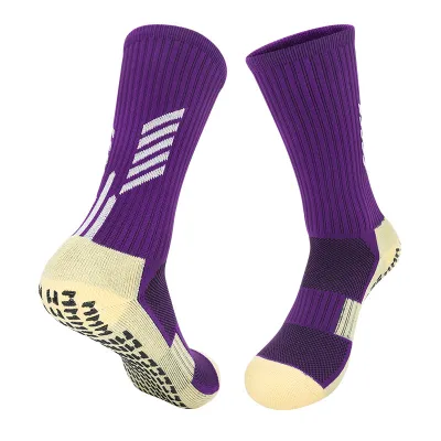 Unisex Colorblock Anti-Slip Thickened Towel Bottom Sport Mid-Calf Socks