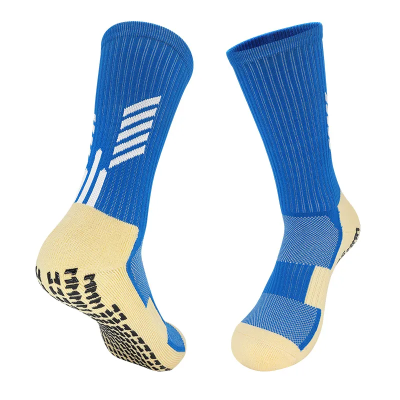 Unisex Colorblock Anti-Slip Thickened Towel Bottom Sport Mid-Calf Socks