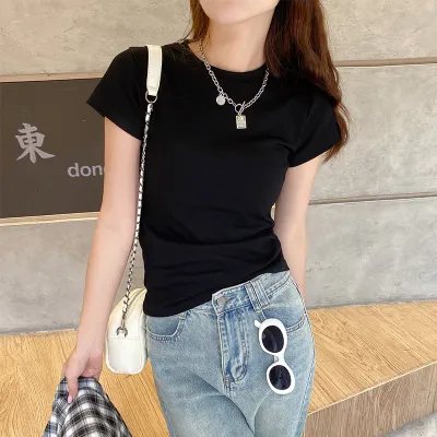 Women Slim Fit Turtle Neck Solid Color T-Shirt