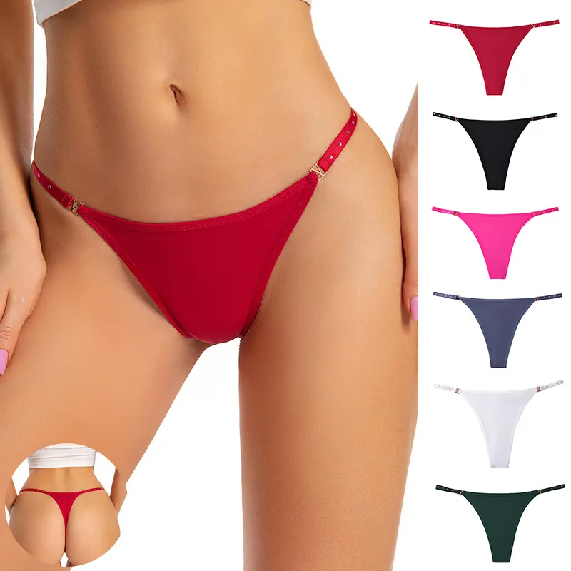 Women Simple Sexy Solid Color Breathable Low Waist Panties