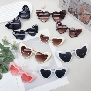 Kids Girls Fashion Casual Cute Heart Frame Solid Color Sunglasses Retro Butterfly Box PC AC