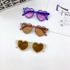 Kids Unisex Casual Solid Color Heart Frame PC AC Sunglasses