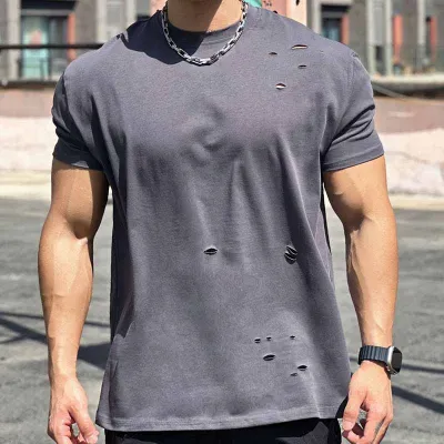 Men Fashion Casual Basic Solid Color Short Sleeve Raglan Crewneck T-Shirt