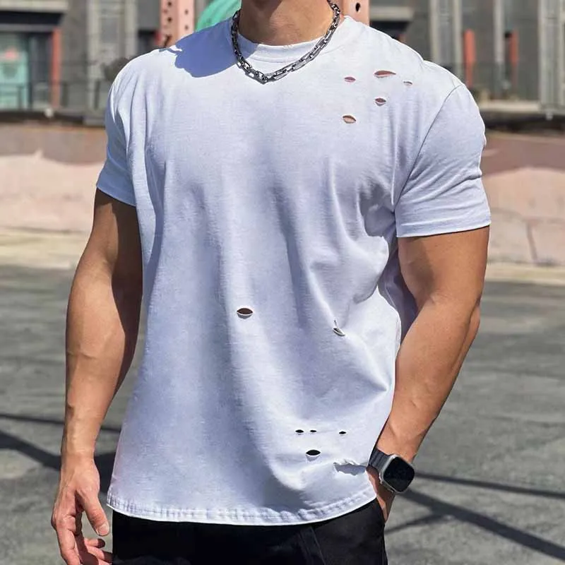 Men Fashion Casual Basic Solid Color Short Sleeve Raglan Crewneck T-Shirt